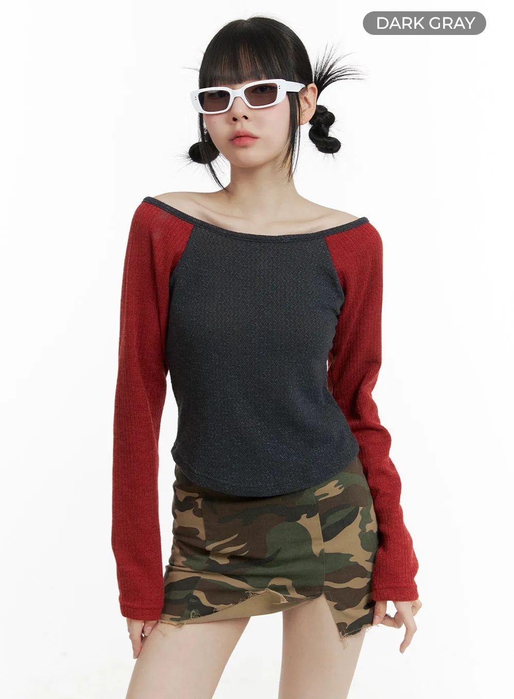 Jersey Raglan Sleeve Crop Tee OM426