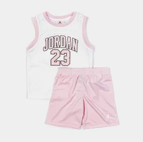 Jordan 23 Shorts Infant Toddler Set (Pink/White)