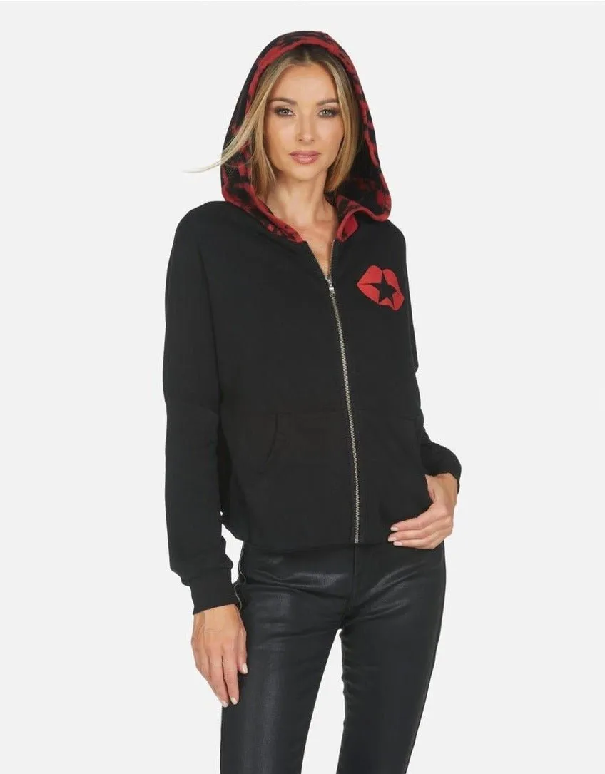 Lauren Moshi Destiny Tiger Tongue Zipper Hoodie