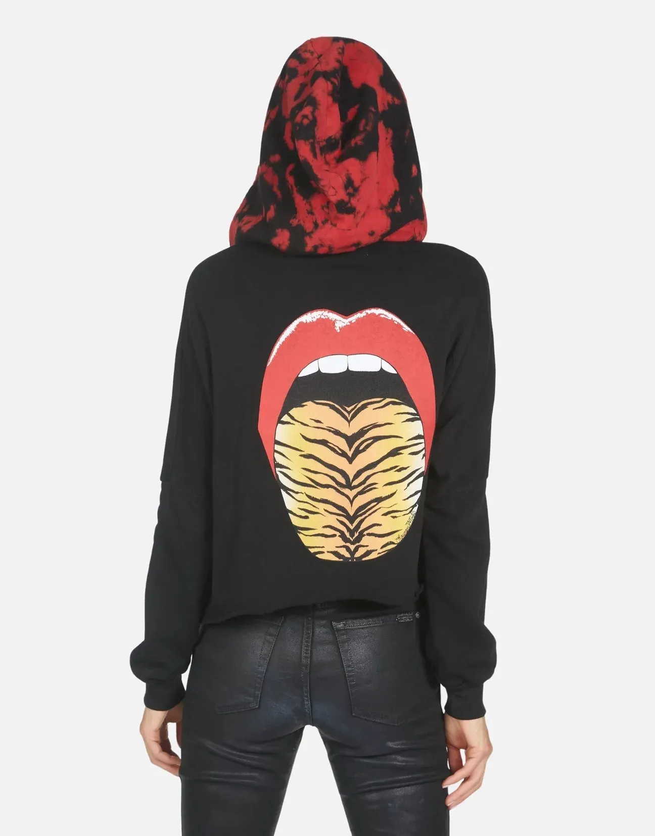 Lauren Moshi Destiny Tiger Tongue Zipper Hoodie