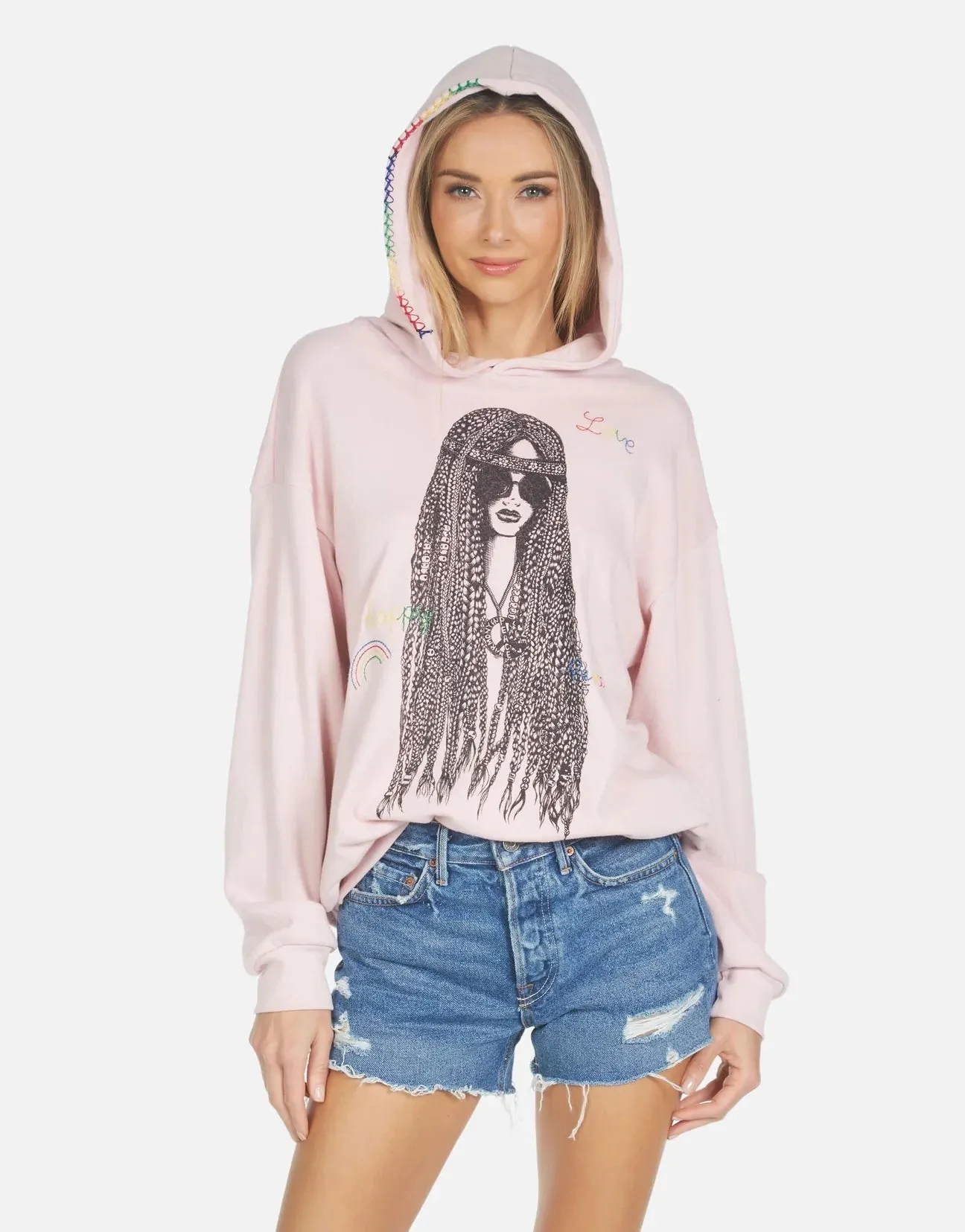 Lauren Moshi Harmony Hippie Girl Hooded Sweater