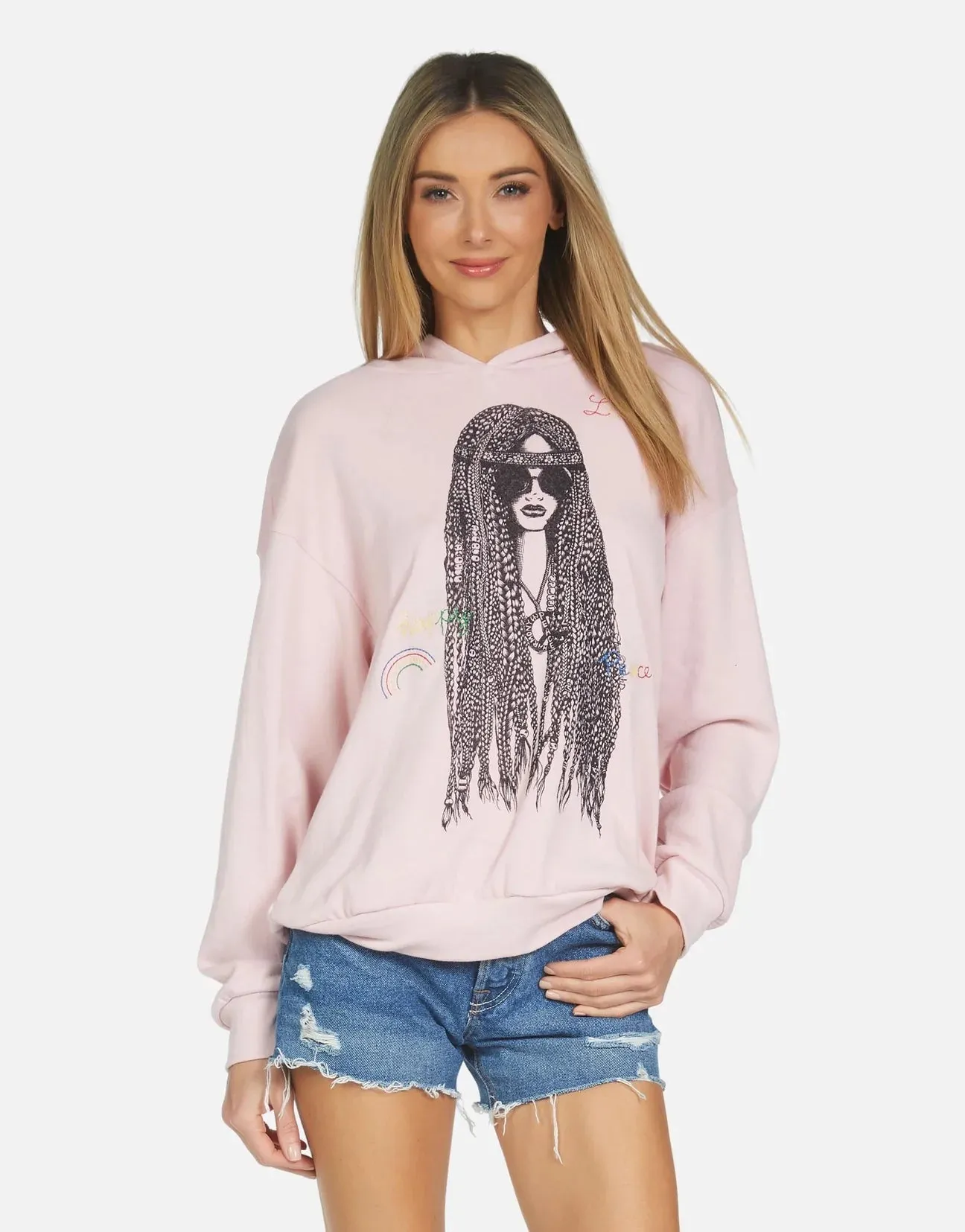 Lauren Moshi Harmony Hippie Girl Hooded Sweater