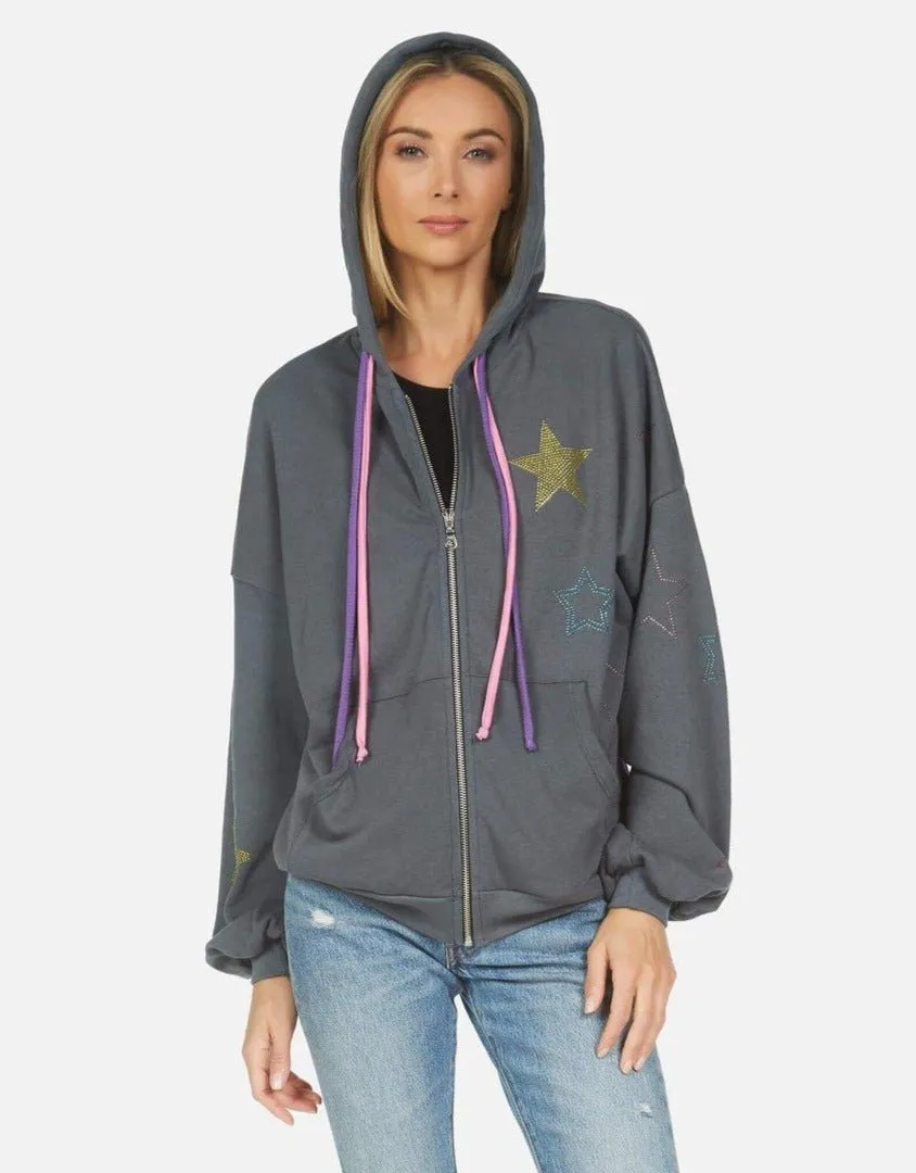 Lauren Moshi Kaliyah Star Skull Hooded Sweater