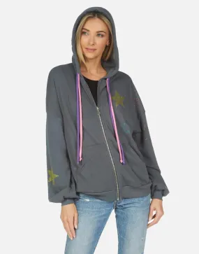 Lauren Moshi Kaliyah Star Skull Hooded Sweater