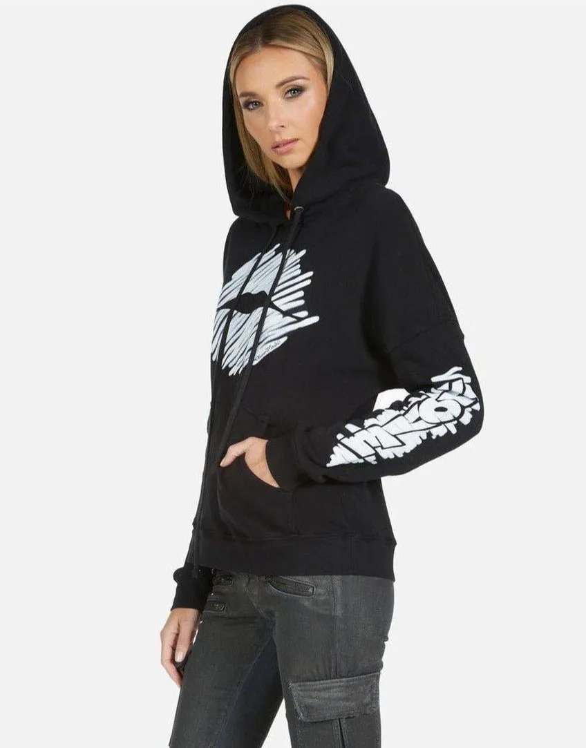 Lauren Moshi Melanie Scribble Lip Hoodie