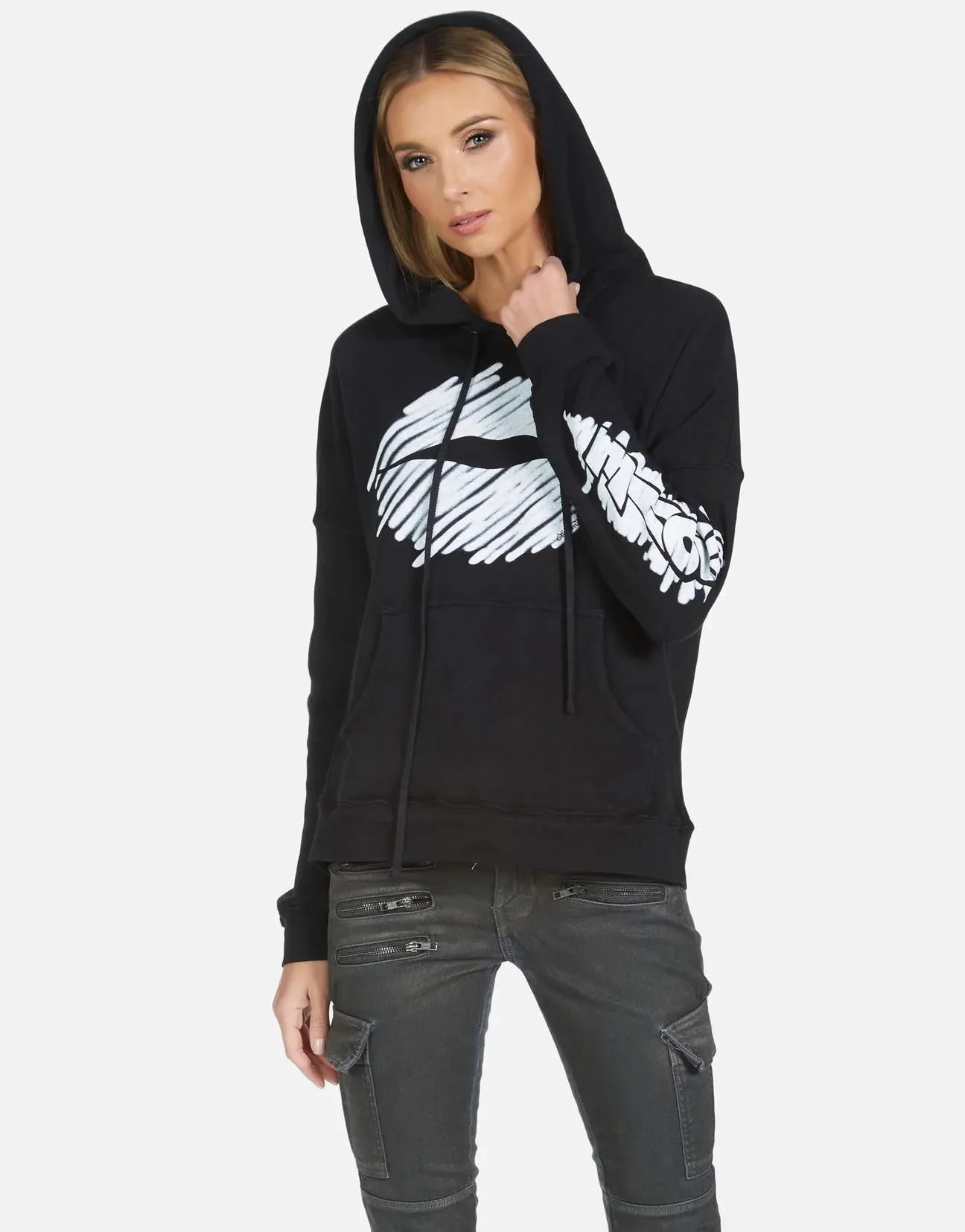 Lauren Moshi Melanie Scribble Lip Hoodie