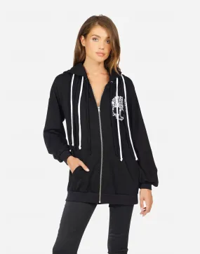 Lauren Moshi Selma Happy Skulls Zip up Hoodie