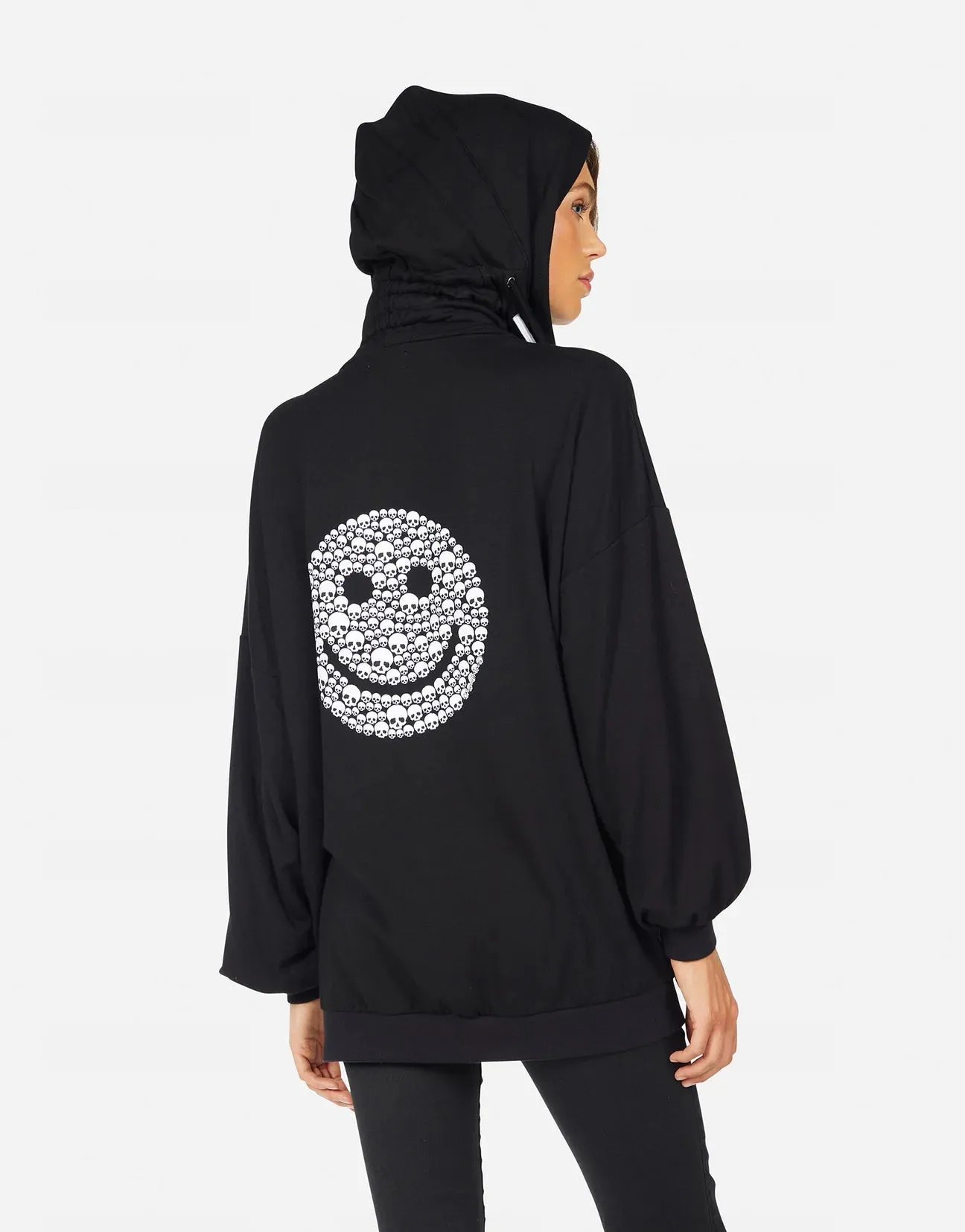 Lauren Moshi Selma Happy Skulls Zip up Hoodie