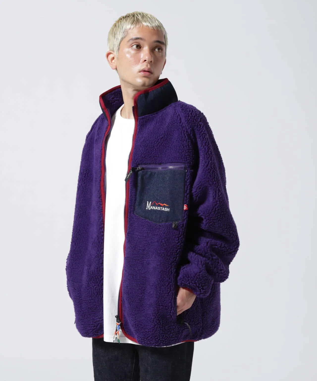 MANASTASH Mt. Gorilla Fleece Purple Jacket Retro Pile