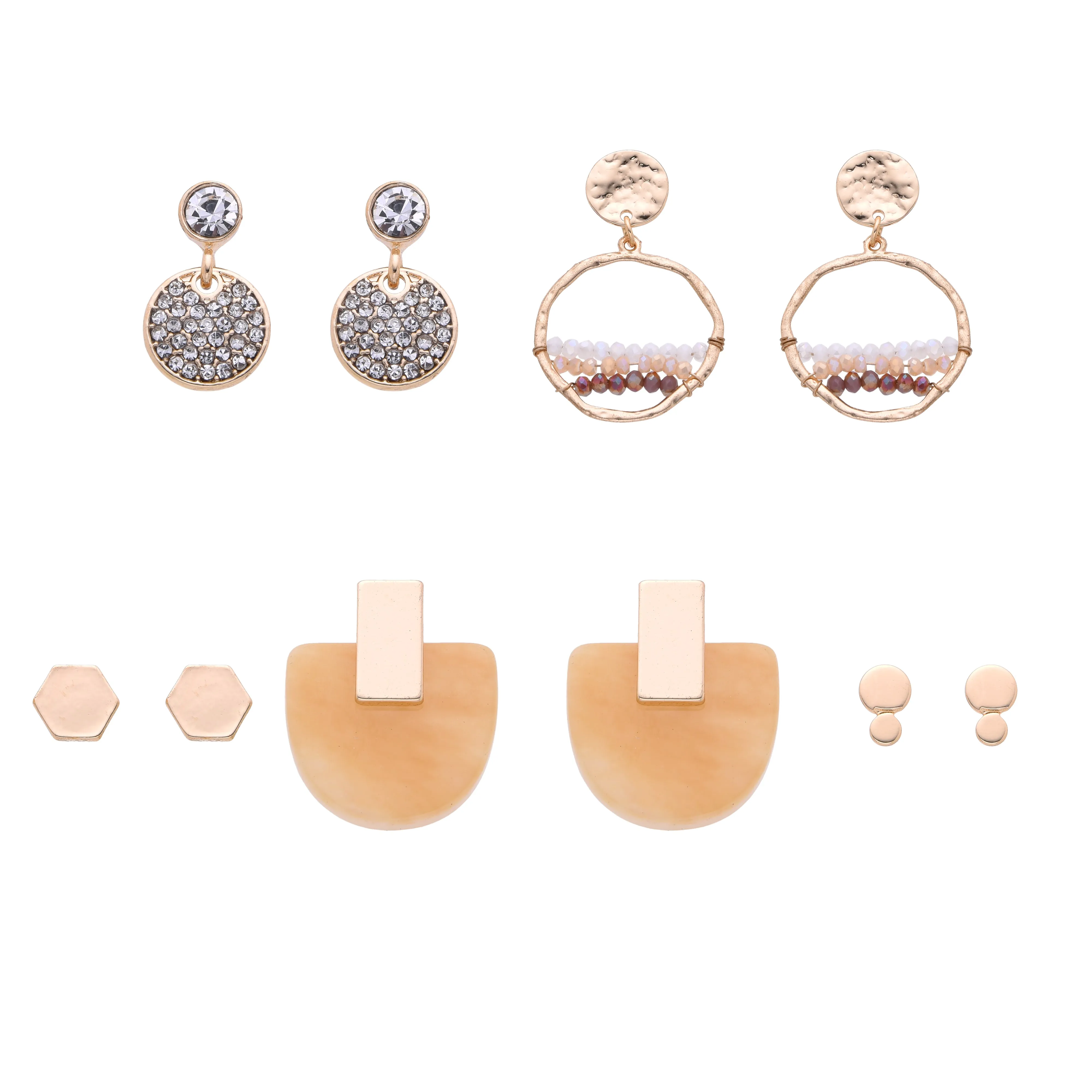 Natural Stone Drop Earring Set