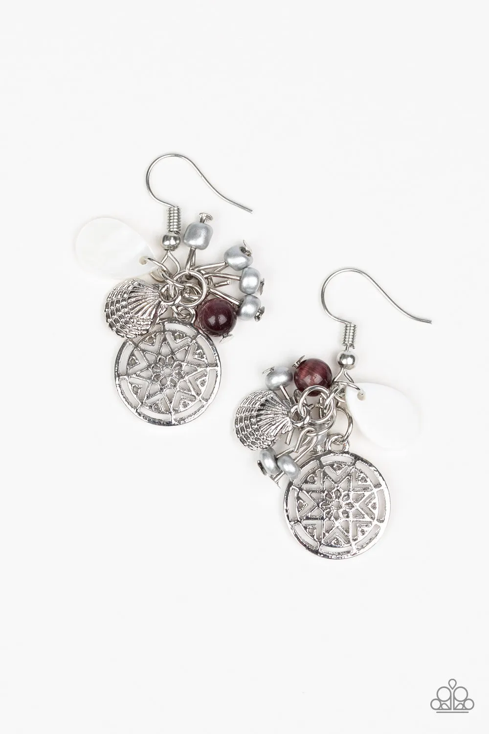 Paparazzi Ocean Oracle Purple Earrings