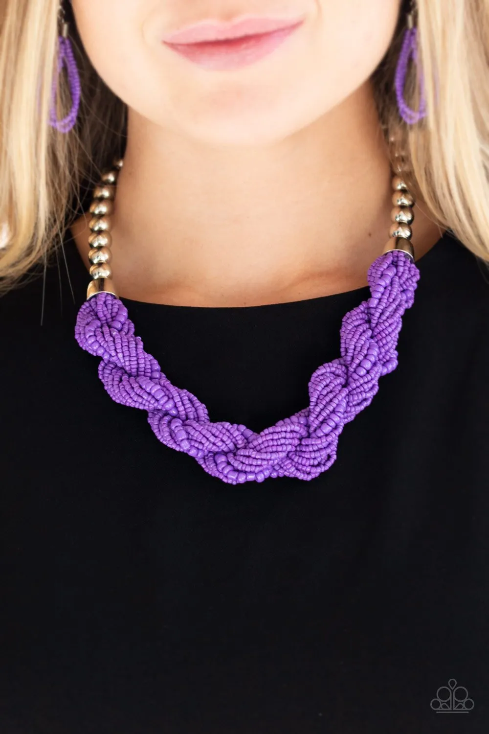 Paparazzi Savannah Surfin - Purple Necklace