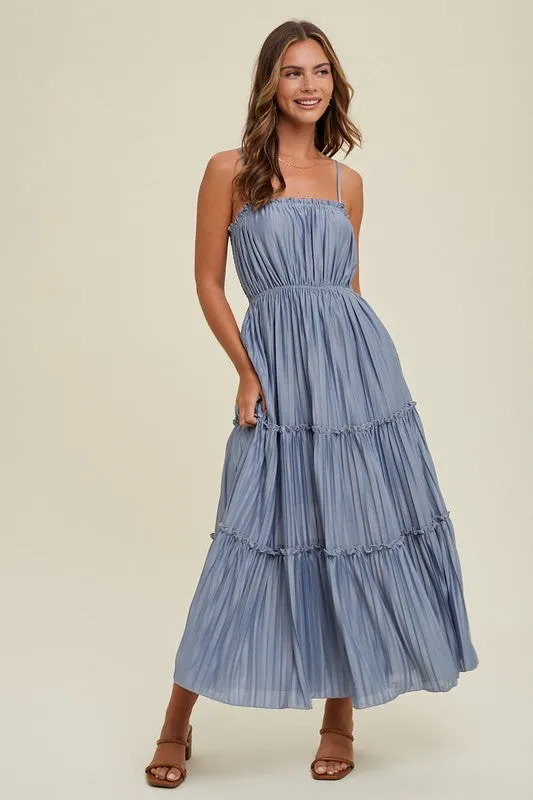 Pleated Tiered Maxi Dress