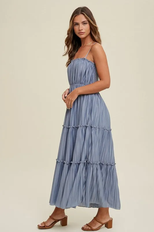 Pleated Tiered Maxi Dress