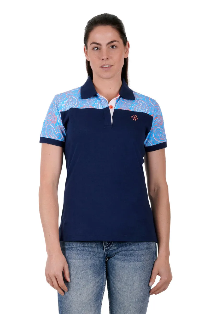 Pure Western Womens Kelsey Short Sleeve Polo Shirt