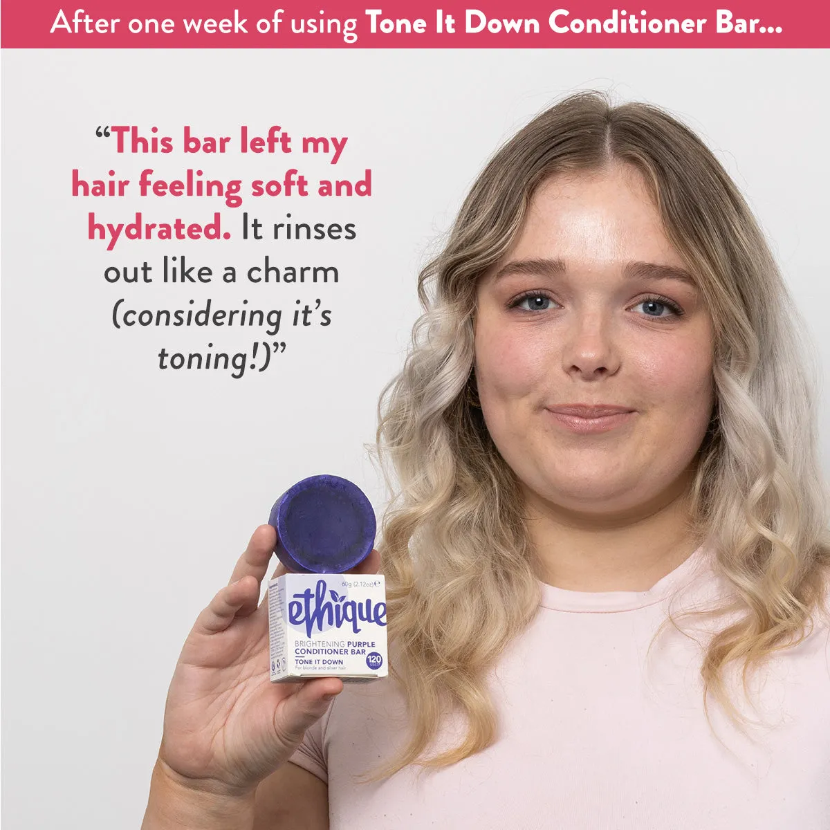 Purple Conditioner Bar for Brassy Blonde and Gray Hair: Tone It Down