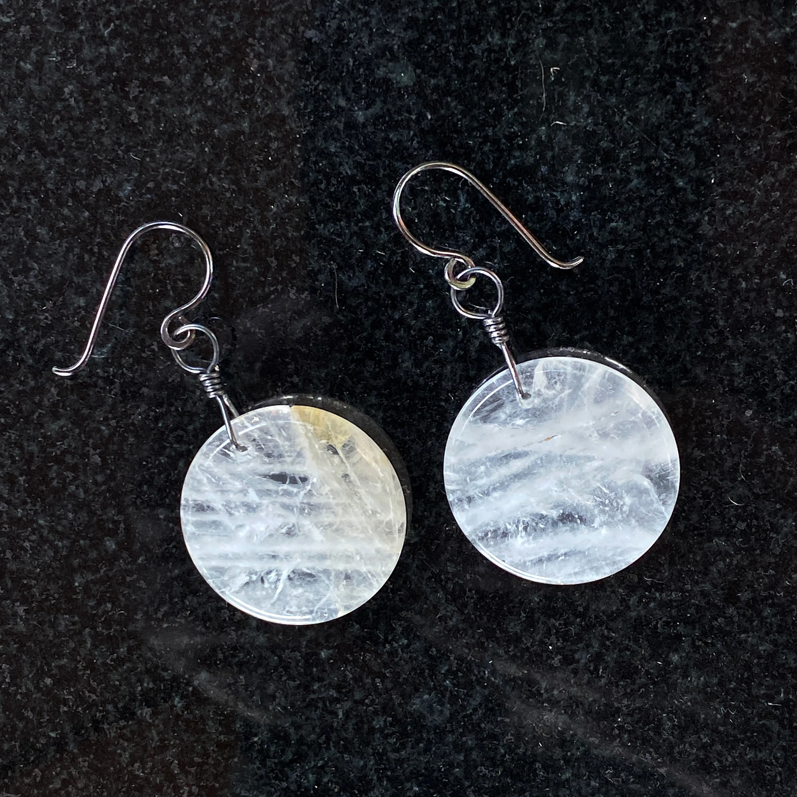 Quartz Full Moon Earrings