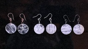 Quartz Full Moon Earrings