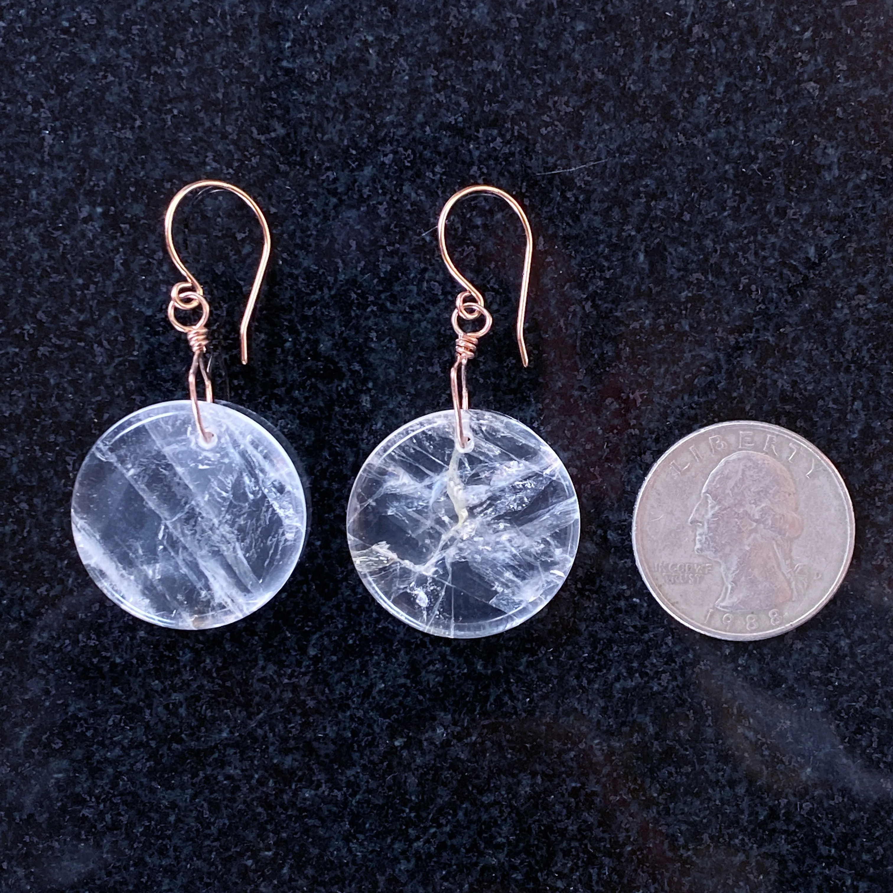 Quartz Full Moon Earrings