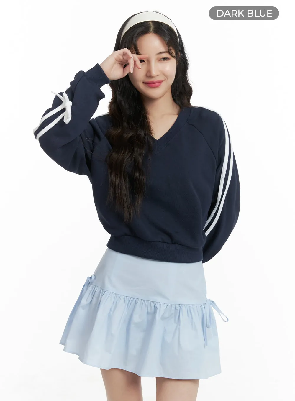 Ribbon Stripe Sweatshirt OM422