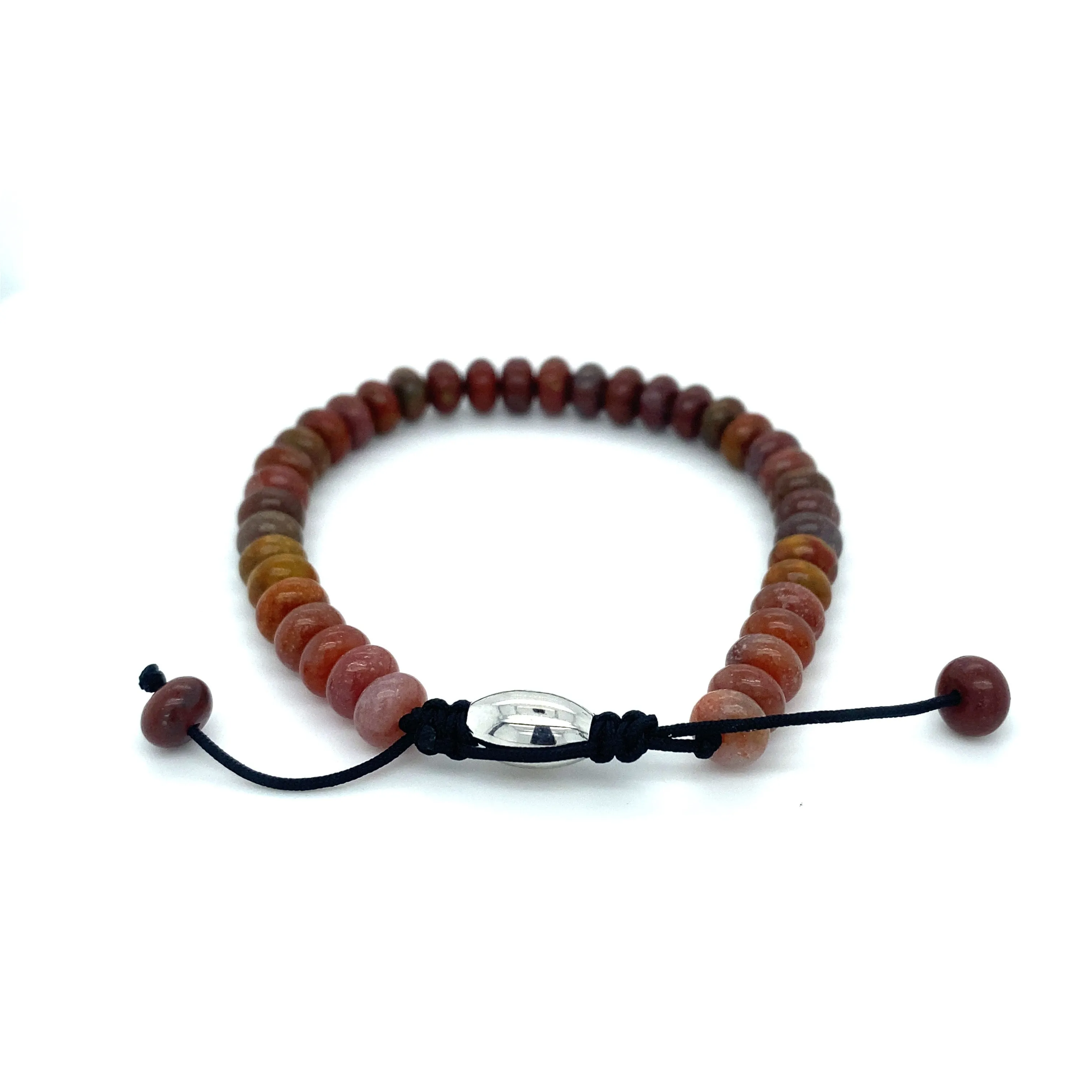 Rondelle Beaded Gemstone Adjustable Bracelet