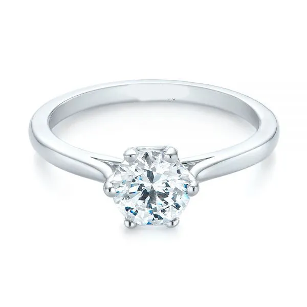 Six Prong Solitaire Diamond Engagement Ring [Setting Only] - EC046