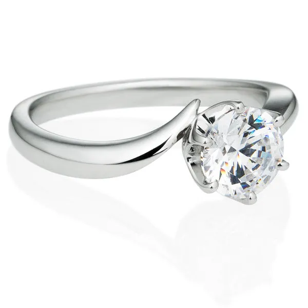 Six Prong Twist Round Brilliant Engagement Ring [Setting Only] - EC011