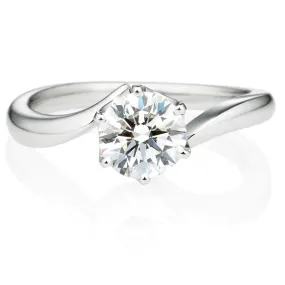 Six Prong Twist Round Brilliant Engagement Ring [Setting Only] - EC011