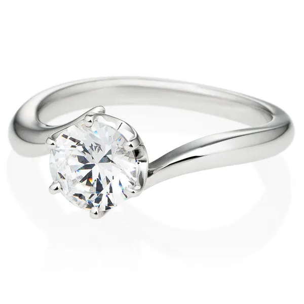 Six Prong Twist Round Brilliant Engagement Ring [Setting Only] - EC011