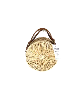 South Beach Nude Round Straw Beach Bag