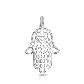 Sterling Silver Hamsa Hand Pendant