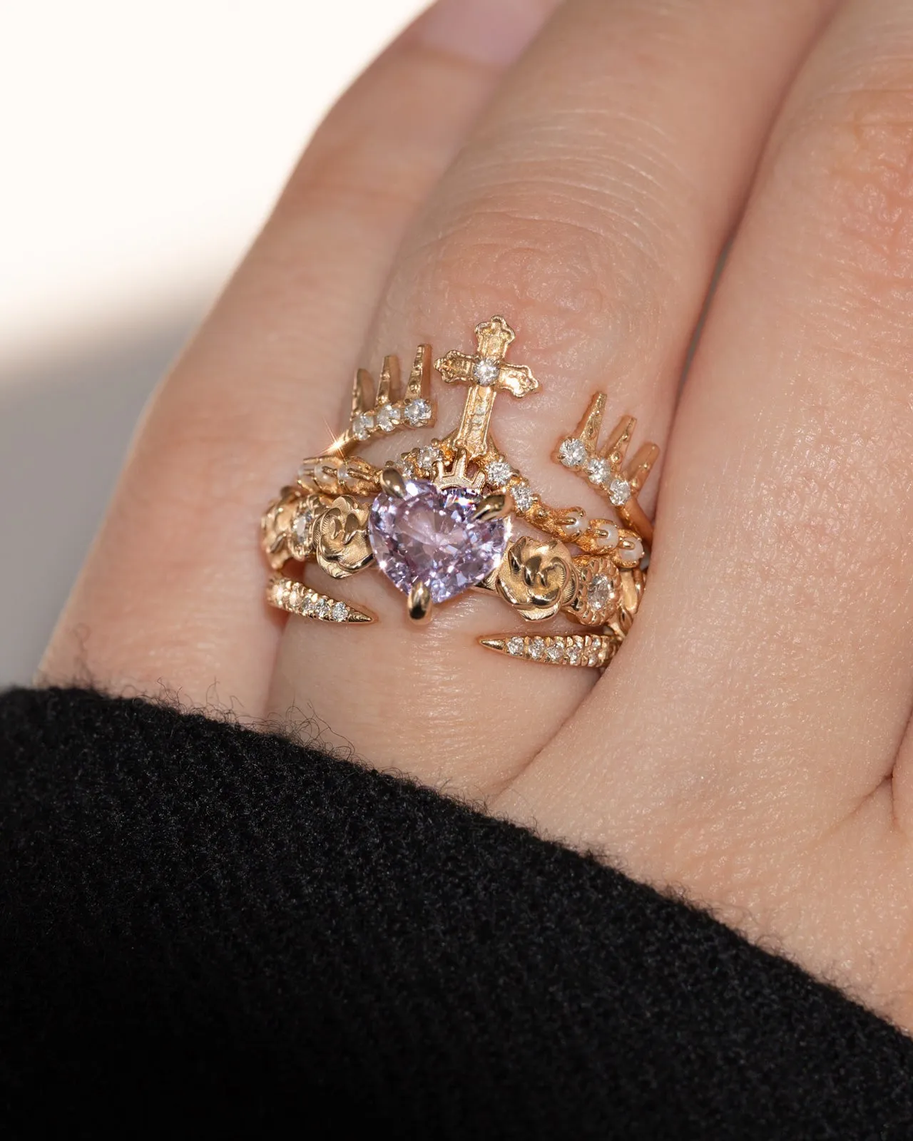 The Immaculate Heart Pink Sapphire Engagment Ring