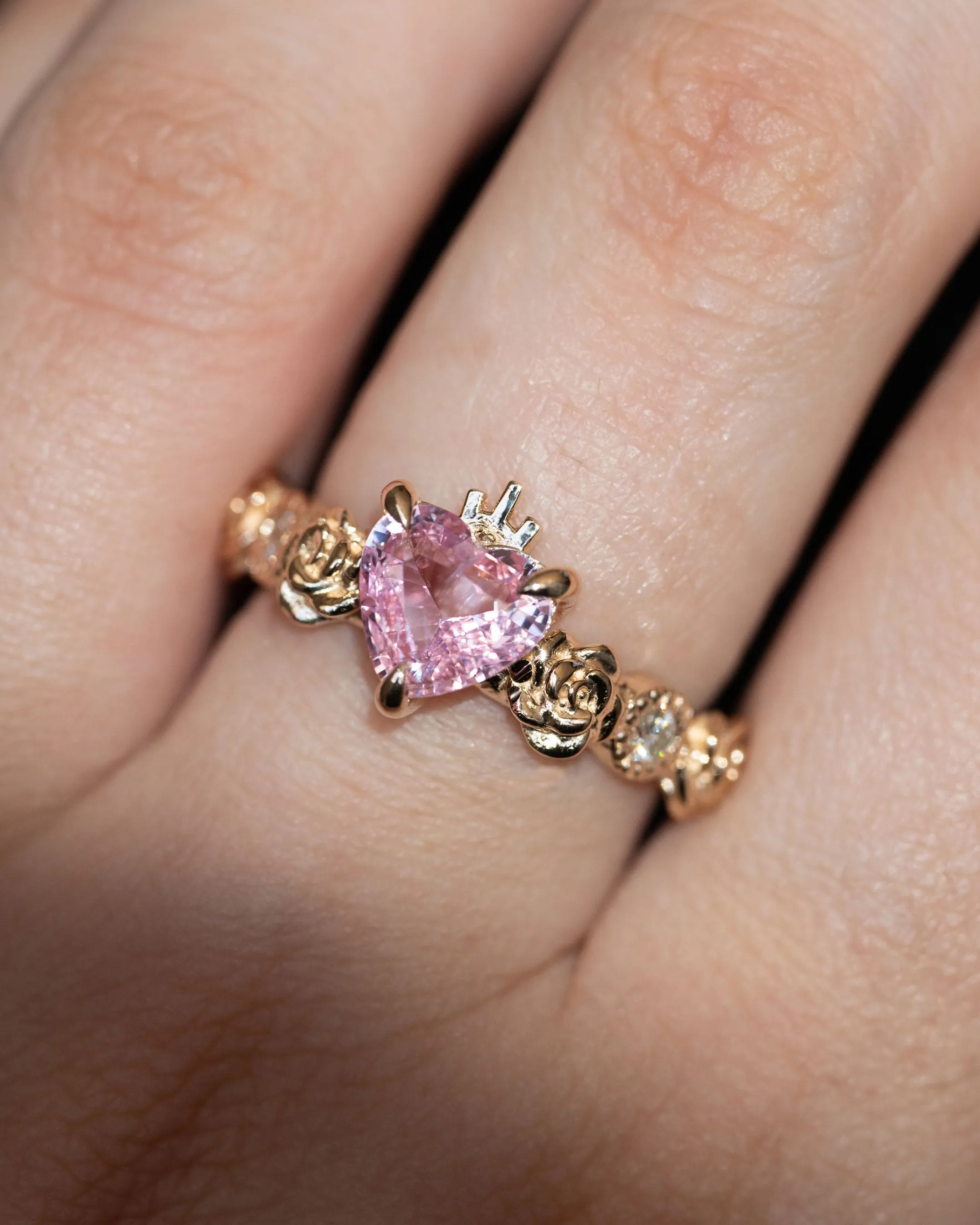 The Immaculate Heart Pink Sapphire Engagment Ring