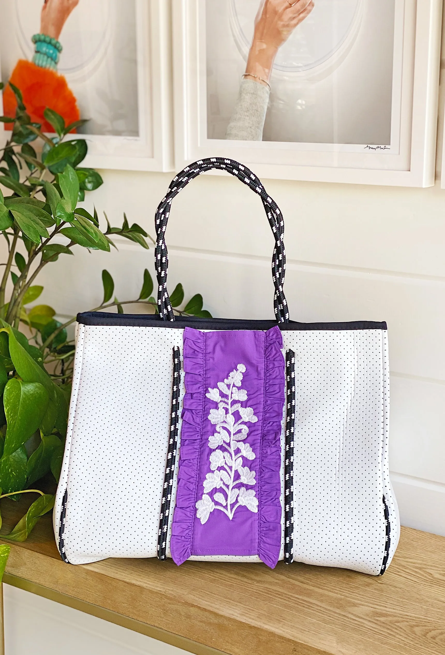 The Marissa Neoprene Tote in Purple