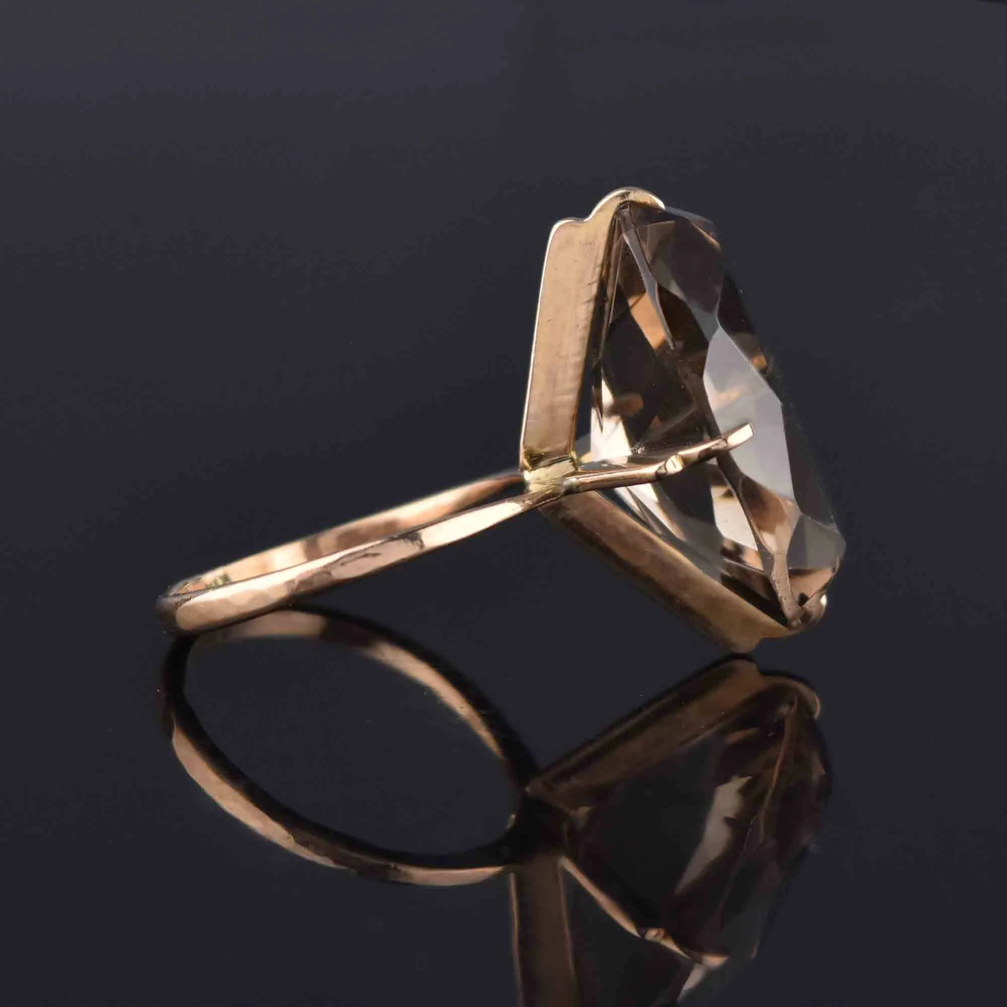 Vintage 14K Gold Smoky Quartz Ring, 10.5 CTW