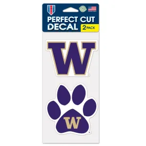 WASHINGTON HUSKIES PERFECT CUT DECAL SET OF TWO 4X4