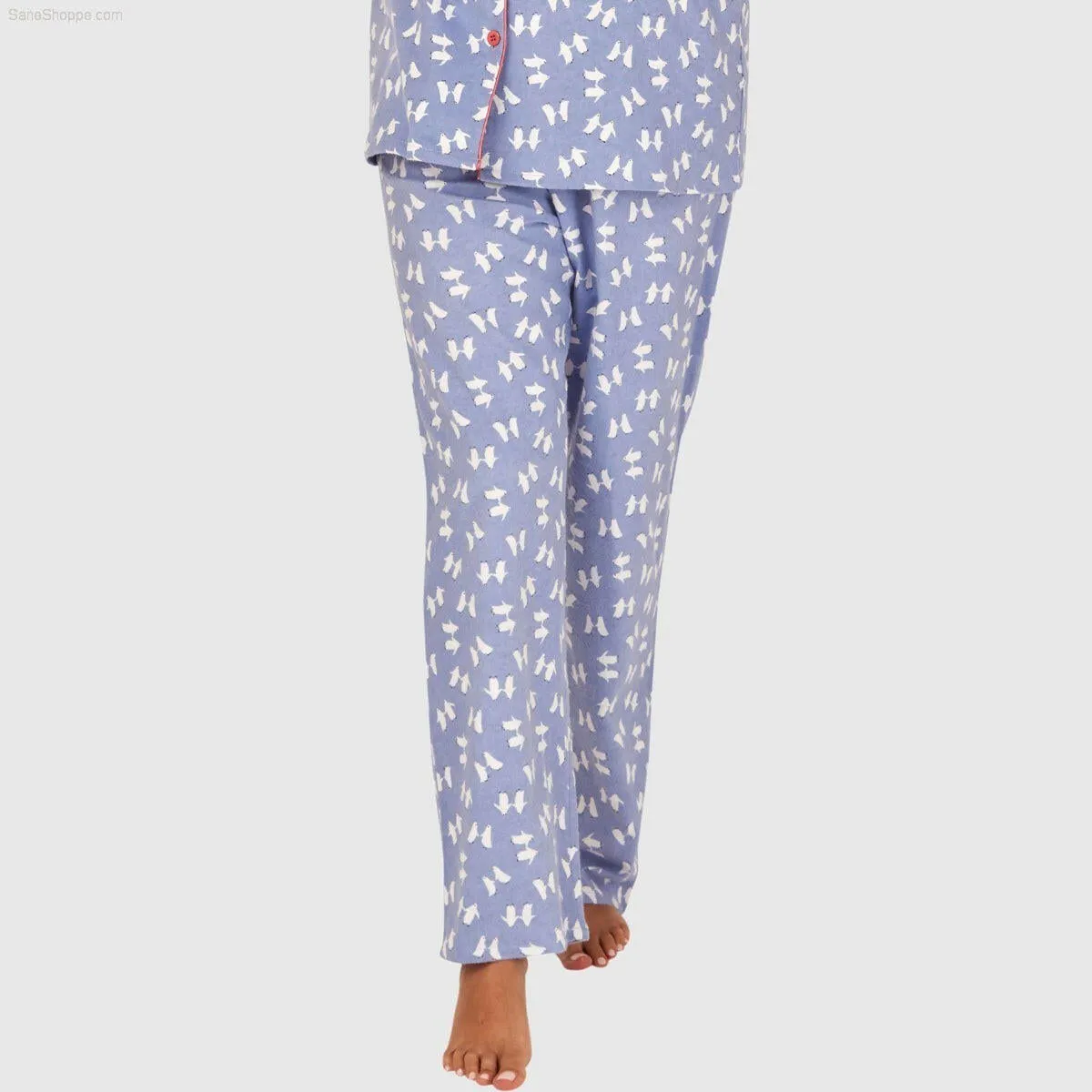 Women's Brushed Cotton Long Sleeve Wincey Pyjama Set Loungewear