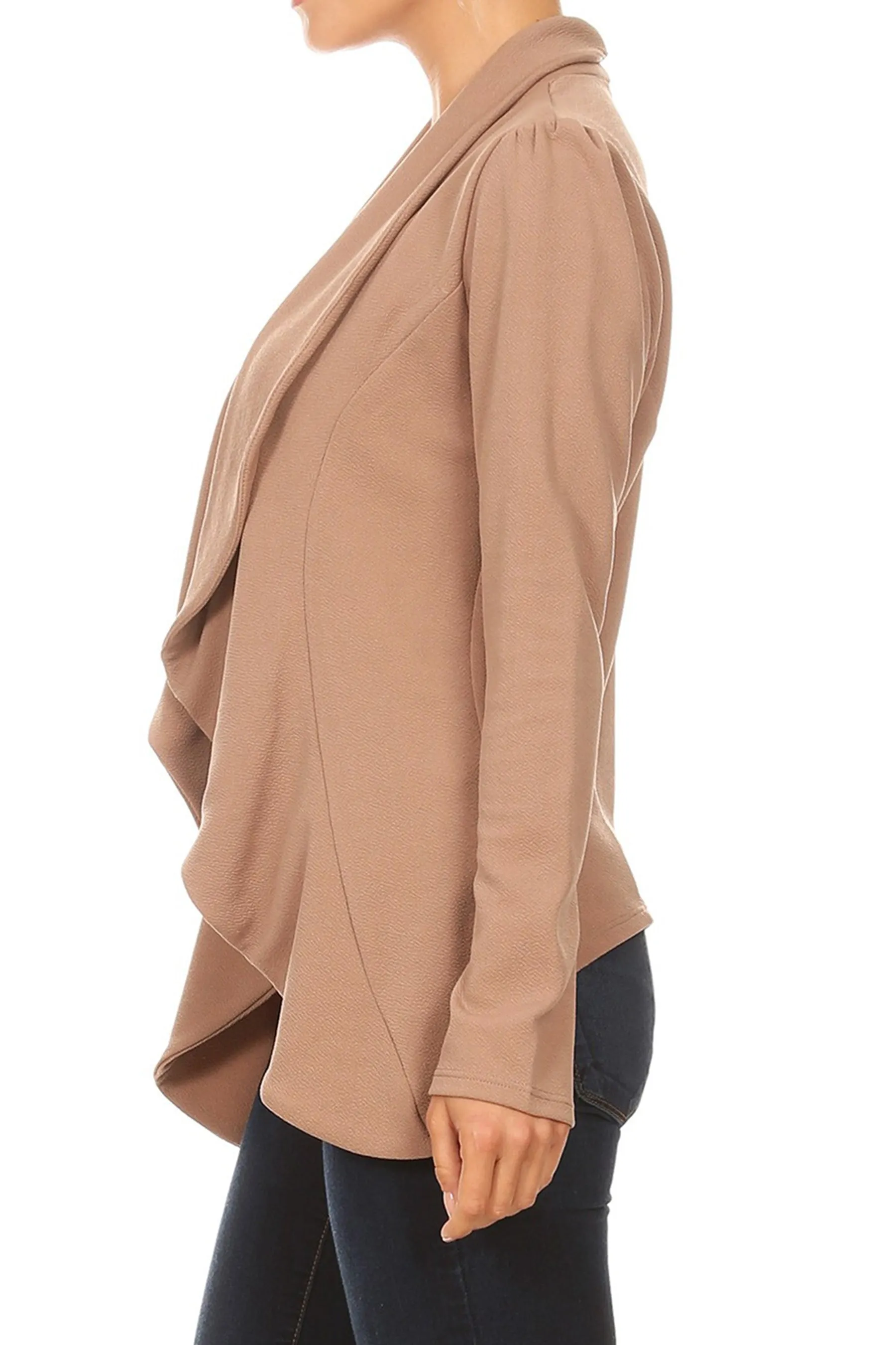 Women's Casual Solid Long Sleeve Loose Fit Open Blazer Jacket