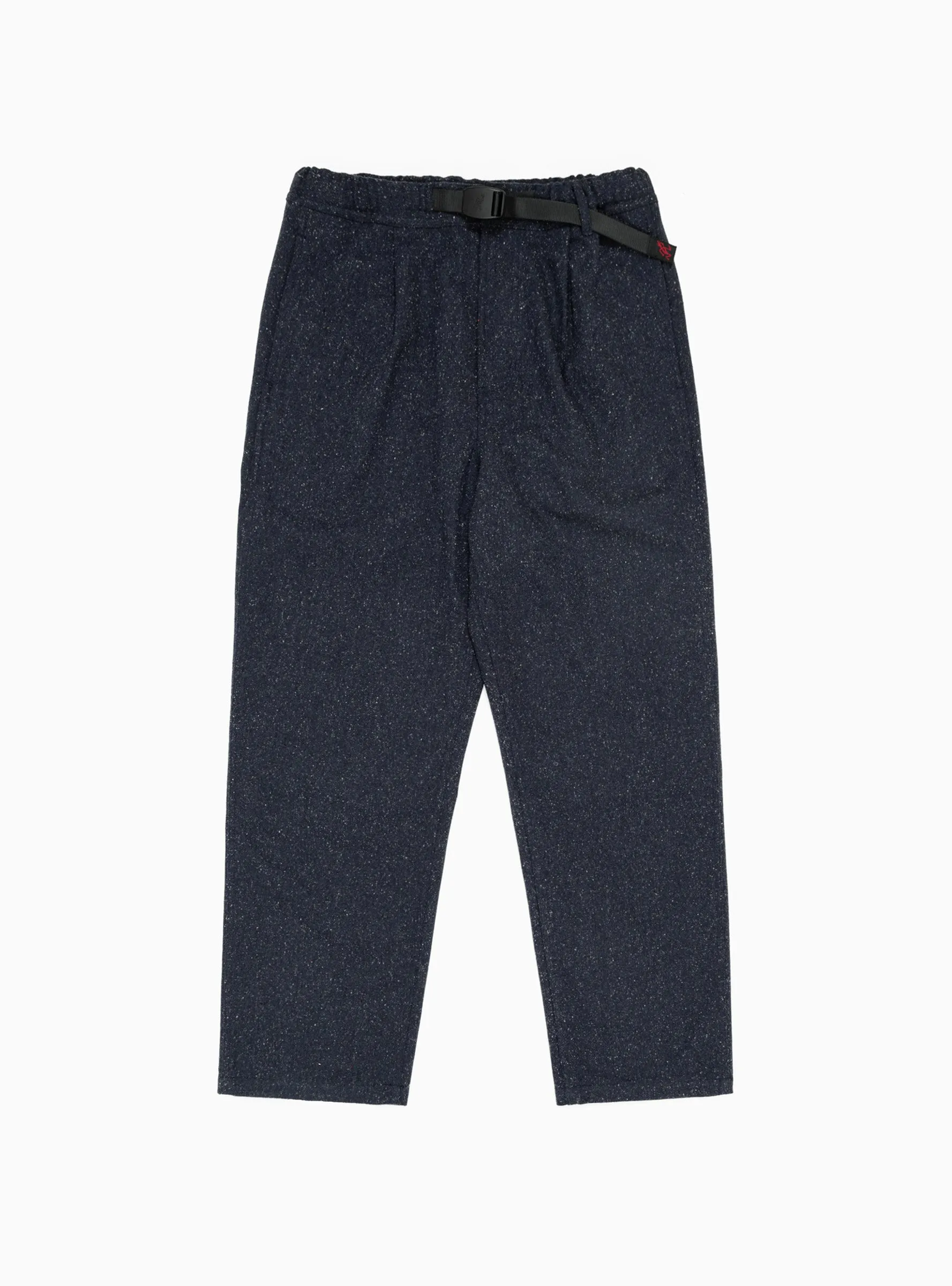 Wool Relaxed Pleated Trousers Navy