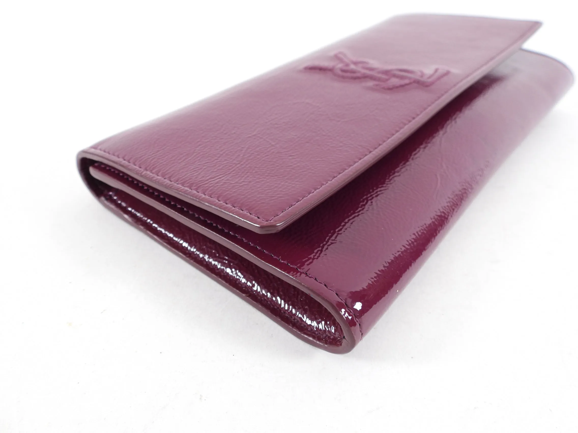 Yves Saint Laurent Plum Patent Belle De Jour Clutch Bag